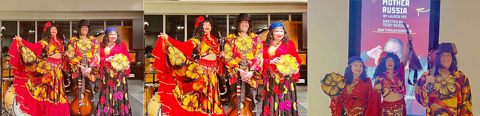 Russian-Gypsy trio in New York City, Russian Gypsy dance song and music ensemble, ��������� ��� ���� ��������� ��-���� ���-���� ����, Pershing Square Signature Theatre Company 480 West 42nd Street New York NY 10036